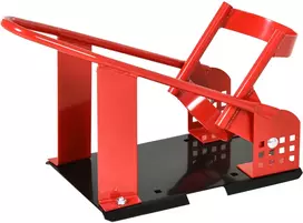 Motociklo priekinio rato stovas, 12 padėčių, iki 450 kg, juodos ir raudonos spalvos, 27,5 × 51–69 × 34 cm
