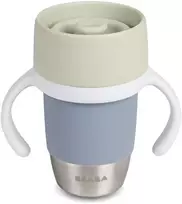 BEABA NERŪDIJANČIO PLIENO MOKOMASIS PUODELIS CLICK AND DRINK 240 ML PEBBLE