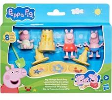 Figūrėlių rinkinys, su priedais Hasbro Peppa Pig Pig Siblings Beach Day, įvairių spalvų
