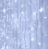 šaltai baltos spalvos 3x3m. ilgio LED girlianda su nuotolinio valdymo pulteliu