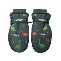 Neperšlampamos žieminės pirštinės vaikams be Snazzy RN-006, Dino žalios, 14 cm