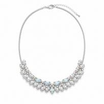 Vestuvinis vėrinys „Spring (White Opal / Aurora Borealis)“ su Swarovski™ kristalais