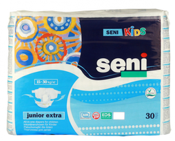 SENI Kids Junior Extra sauskelnės 15-30 kg, pakuotėje 30 vnt.