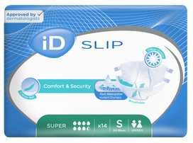 ID Expert Super S (50-90 cm) sauskelnės, 14 vnt. uždaroje pakuotėje