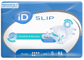 ID Expert Slip Plus S sauskelnės (50–90 cm), pakuotėje 14 vnt.