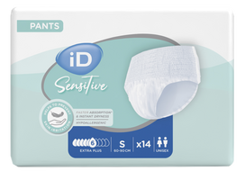 ID Sensitive Pants Extra Plus S (60-90 cm) – 14 sauskelnės-kelnaitės