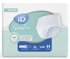 Kelnaitės iD Sensitive Pants Extra Plus XL (130-170 cm) – 14 vnt. nuo šlapimo ir išmatų nelaikymo