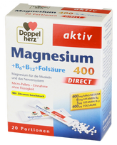 DOPPELHERZ Aktiv B6 + B12 + Folio rūgštis ir Magnis 400 Direct paketėliai 20 vnt.