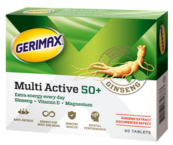 GERIMAX Multi Active 60 tablečių – kompleksas senjorams nuo 50 metų