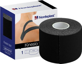 Juodas kineziologinis teipas NORDEPLAST 5 cm x 5 m, 1 vnt.