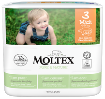 Ekologiškos sauskelnės Moltex Eco Pure & Nature 3 Midi, 4-9 kg, 33 vnt.