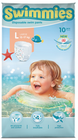 MOLTEX Swimmies L - sauskelnės plaukimui (12-17 kg), pakuotėje 10 vnt.