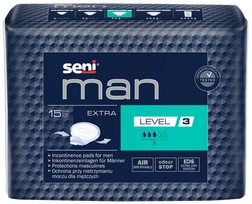 SENI Man Extra (3 lygio) urologiniai įklotai – 15 vnt.