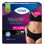 TENA Silhouette Plus Noir M – sugeriančios kelnaitės, 12 vnt.
