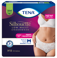TENA Silhouette Plus White M, 12 vienkartinių kelnaičių