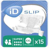 iD Slip Super XXL (175–210 cm) – 15 vnt. didelio dydžio sauskelnių