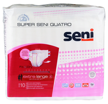 Suaugusiųjų sauskelnės SENI Super Quatro XL, 10 vnt.