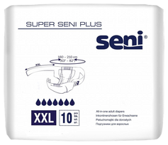 Seni Super Plus XXLarge sauskelnės (160-210 cm), 10 vnt. pakuotėje.