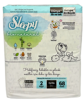 SLEEPY BIO Natural Mini sauskelnės 3-6 kg, 68 vnt.