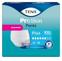 TENA Pants Plus Bariatric XXL — 12 vienkartinių sauskelnių-kelnaičių pakuotė nuo šlapimo nelaikymo