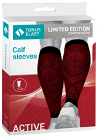 TONUS ELAST LIMITED EDITION su latvišku stiliumi, 0408-01 Active, bordo/juoda, 2 a. kl., 3 dydis, kompresinės kojinės, viena pora
