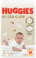 HUGGIES Extra Care 3, sauskelnės 6-10 kg, Jumbo pakuotė 40 vnt.