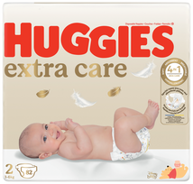 HUGGIES Extra Care 2 Mega Pack 3-6 kg, 82 vnt. sauskelnių naujagimiams