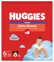 Huggies Pants S6 berniukams, 15–25 kg, užmaunamos sauskelnės, 60 vnt.