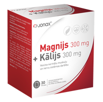 JONAX Magnis 300 mg ir Kalis 300 mg paketėse, pakuotėje 30 vnt.