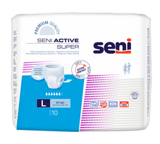 SENI Active Super L sauskelnės-kelnaitės šlapimo nelaikymui, pakuotėje 10 vnt.