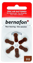 BERNAFON 312 klausos aparato baterijos, rinkinys 6 vnt.