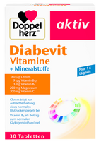 DOPPELHERZ Aktiv Diabevit - Tabletės su vitaminais ir mineralais, 30 vnt.