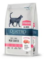Quattro Extra Salmon Sterilised sterilizuotų kačių pašaras su lašiša, 1.5 kg