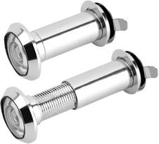 2 spyglės durų akutės, 220 laipsnių apžvalgos kampas, su privatumu susijusiais klausimais, cilindro skersmuo 14 mm, tinka 35 mm - 55 mm storio durims, šlifuoto chromo apdaila
