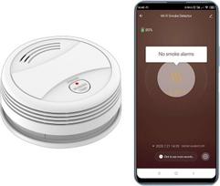 Xny Wifi dūmų detektorius su pranešimais programėlėje, gaisro signalizacija su keičiama baterija, sertifikuotas pagal En 14604, 90 Db garsinis signalas, veikia su Tuya ir Smart Life nemokama programėle, 1 vnt.