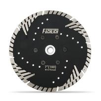 Fachlich deimantinis pjovimo diskas 180 mm su turbo įstrižais apsauginiais dantimis betonui, plytoms, plytelėms, granitui, marmurui, mūrui