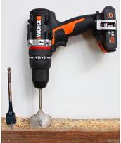 Worx Nitro Wx352 akumuliatorinis smūginis gręžtuvas-suktuvas 20 V – bešepetėlinis variklis – skirtas sukimui, gręžimui ir smūginiam gręžimui – 60 Nm – 2 greičių pavara ir Led lemputė – komplekte 2 x 20 V 2 Ah akumuliatoriai ir 2 A greitasis įkroviklis
