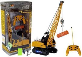 RC kranas su judančia ranka ir geltonos spalvos šviesa - Leantoys