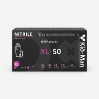 Pirštinės vienkartinės nitrilo juodos, GRIP "XL", 50vnt.
