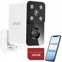 Belaidė ip kamera su baterija audio 2.4g wifi 3mp dvipusis audio 32gb