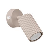 Sollux Lighting sieninis šviestuvas su jungikliu Karbon, taupe spalvos