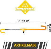 Vairo užraktas automobiliui – vairo spaustuvas automobiliui, kemperiui – plieninis vairo užraktas automobiliui – automobilio imobilaizeris, ištraukiamas nuo 67 iki 81 cm – apsauga nuo vagystės automobiliui – geltonas