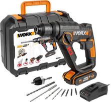 Worx Wx390 - H3 (tm) gręžtuvas/atsuktuvas/smūginis gręžtuvas 1 akum. 20v-2,0ah Li-ion