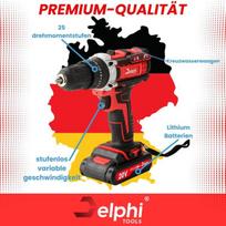Delphi 20 V akumuliatorinis suktuvo rinkinys, akumuliatorinis gręžtuvas, 2 akumuliatoriai, 1,5 Ah 50 Nm, 2 pavaros, 25 sukimo momento lygiai, led lemputė, 34 dalių priedai, akumuliatorinis gręžtuvo rinkinys su dėklu "pasidaryk pats" projektams