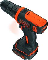Black+decker akumuliatorinis suktuvas-gręžtuvas 10,8 V, 2 akumuliatoriai, 100 priedų ir metalinis lagaminas