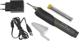 Proxxon 28142 akumuliatorinis elektroninis lituoklis el/a (litavimo vietos apšvietimas, akumuliatorius 3,6 v/2,0 ah, temperatūra 470 °c, su apsauginiu dangteliu, lydmetaliu, įkrovikliu)
