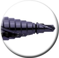 Exact 07033 pakopinis grąžtas, skersmuo 6–30 mm, spiralinė griovelis, Hss Tialn