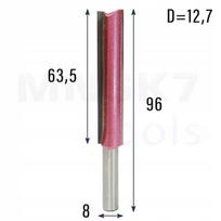 Frezavimo įrankis medienai tiesus Cnc F2 8*12,7*63,5*96,05 Vhm karbidas (huhao)