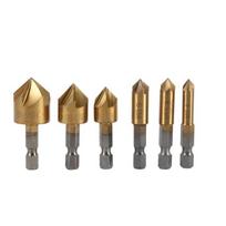 6 dalių Hss 1/4" šešiakampio koto 90 laipsnių grąžtų rinkinys 6 mm–19 mm