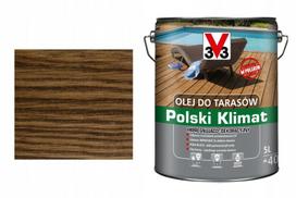 Linų sėmenų aliejus terasoms V33 Polski Klimat 5 L impregnuoja, palisandras